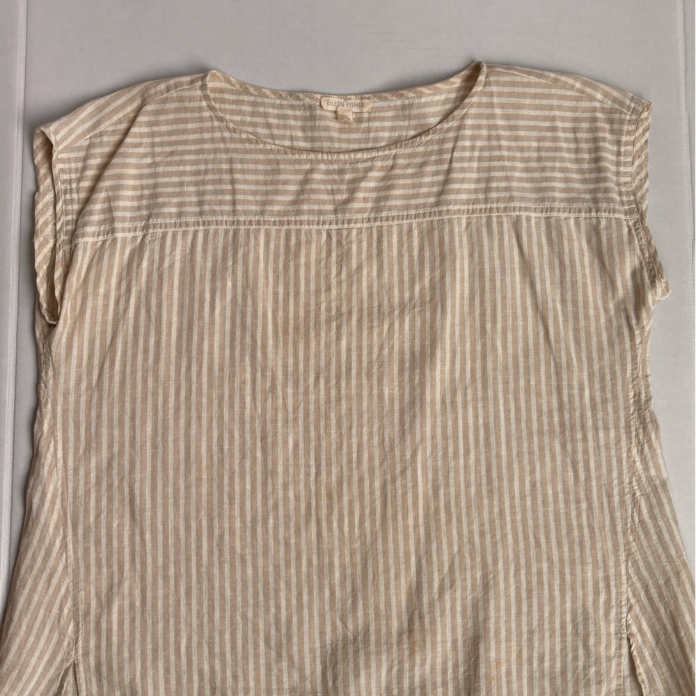 vintage eileen fisher organic washed linen top - Picture 4 of 4